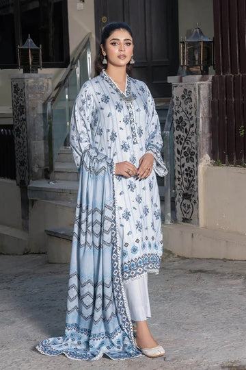 3PC Printed stitched Linen Suit KKT-3690 - Embroidered - KHAS STORES US -